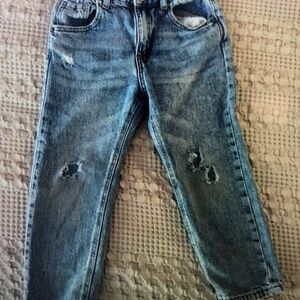 Kids Distressed Blue Jeans